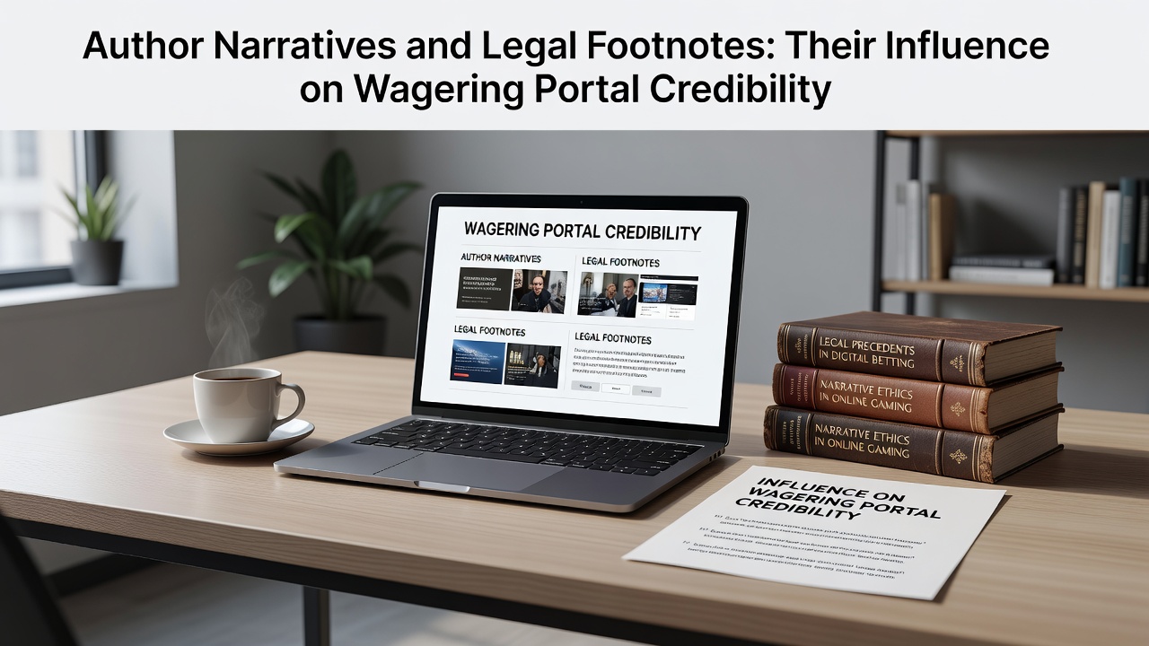 Illustration showing author profiles and narrative elements integrated into wagering platform layouts to support reader trust