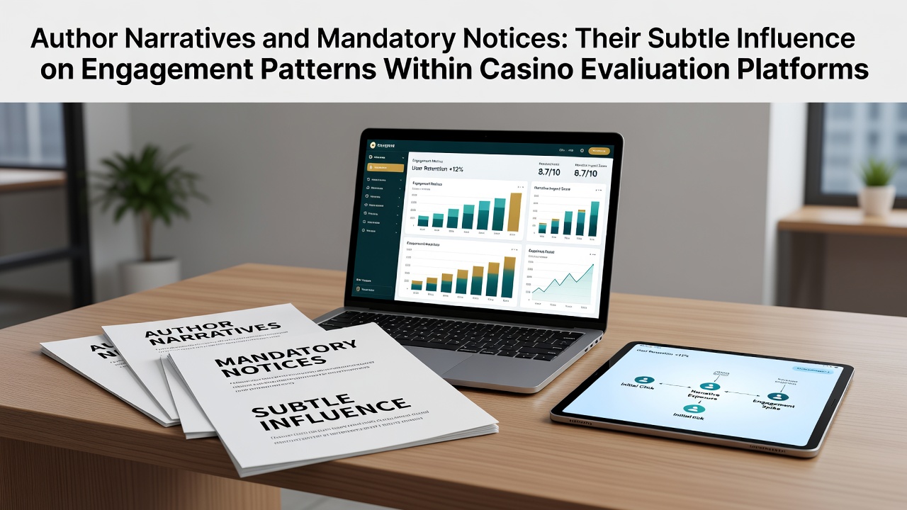 Casino review platform interface showing author bio section alongside mandatory disclaimer notice