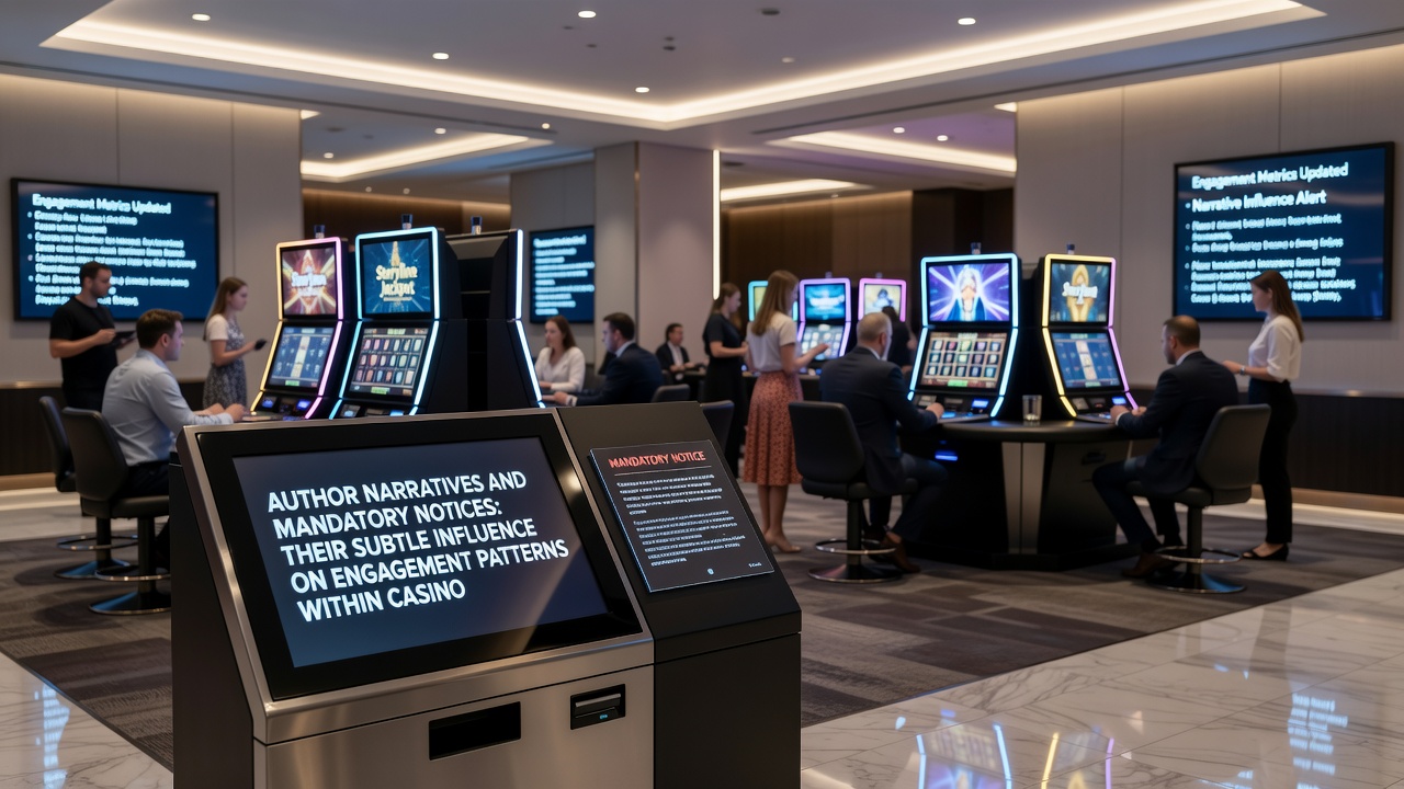 Detailed view of casino evaluation page with integrated author backstory and footer notices affecting user navigation