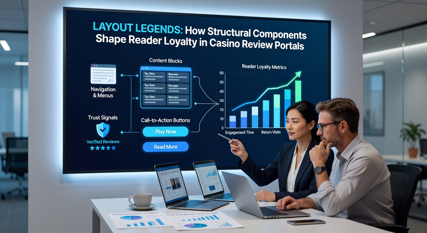 Example of visual hierarchy in casino portal layout with trust badges and structured content blocks